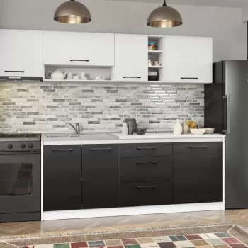 Set Mobila Bucatarie Mina Yang 260 Ferrara/Alb C124 imagine