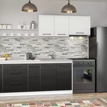 Set Mobila Bucatarie Mina Yang 260 Ferrara/Alb C136 imagine