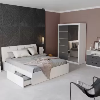 Set Mobila Dormitor Avangard C09 tapitat / oglinda imagine