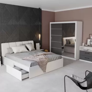 Set Mobila Dormitor Avangard C12 tapitat / oglinda imagine