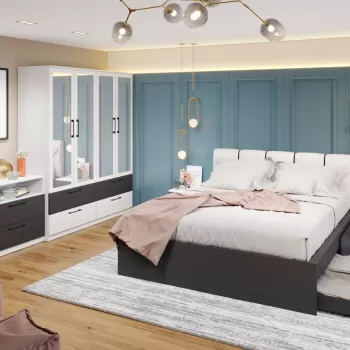 Set Mobila Dormitor Benjamin C16 tapitat / oglinda imagine