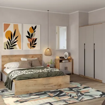 Set Mobila Dormitor Casmir / Stejar Siena C02 imagine