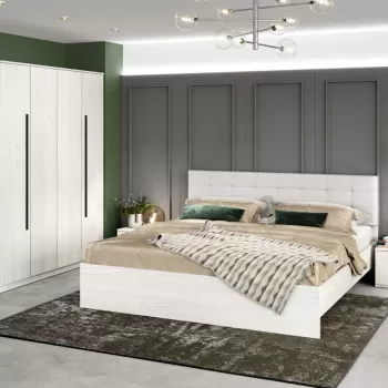 Set Mobila Dormitor Douglas C02 Tapitat Alb imagine