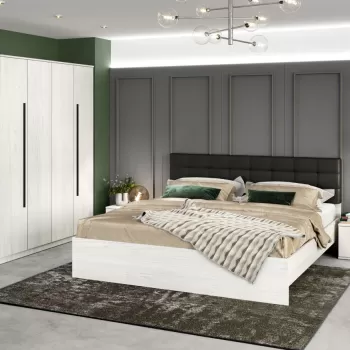 Set Mobila Dormitor Douglas C03 Tapitat Wenge imagine