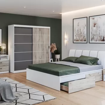 Set Mobila Dormitor Forest C15 tapitat imagine