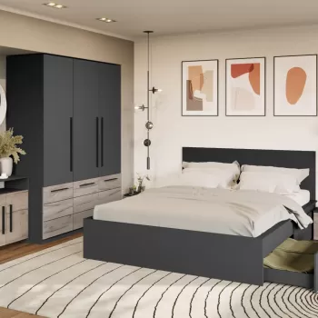 Set Mobila Dormitor Gri Noce C1 imagine