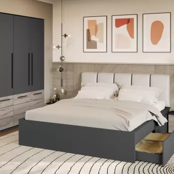 Set Mobila Dormitor Gri Noce C10 imagine