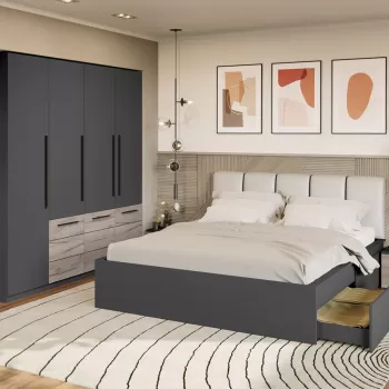 Set Mobila Dormitor Gri Noce C12 imagine