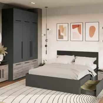 Set Mobila Dormitor Gri Noce C13 imagine