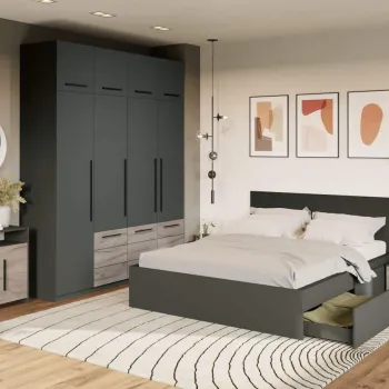 Set Mobila Dormitor Gri Noce C15 imagine