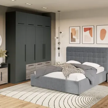 Set Mobila Dormitor Gri Noce C16 imagine