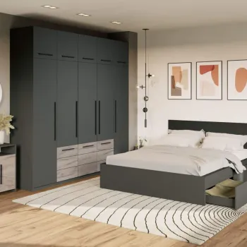 Set Mobila Dormitor Gri Noce C17 imagine