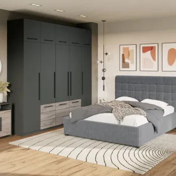 Set Mobila Dormitor Gri Noce C18 imagine