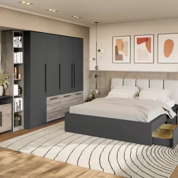 Set Mobila Dormitor Gri Noce C6 imagine