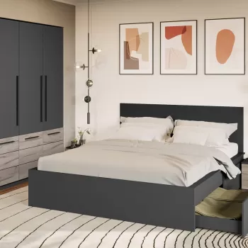 Set Mobila Dormitor Gri Noce C7 imagine