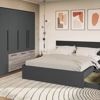 Set Mobila Dormitor Gri Noce C8 imagine