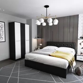 Set Mobila Dormitor Mario 3U 4 piese tapitat wenge imagine