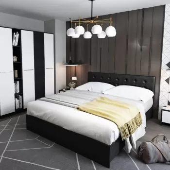 Set Mobila Dormitor Mario 3U 5 piese tapitat wenge imagine