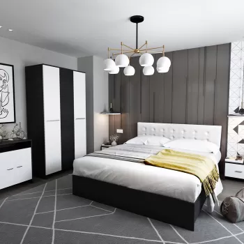 Set Mobila Dormitor Mario 3U tapitat alb imagine