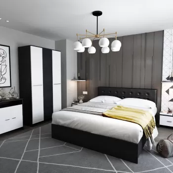 Set Mobila Dormitor Mario 3U tapitat wenge imagine