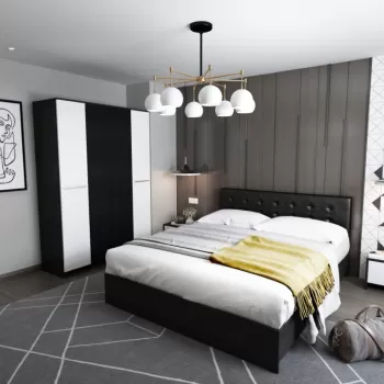 Set Mobila Dormitor Mario 4U 4 piese tapitat wenge imagine