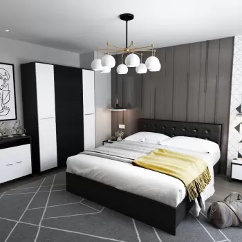 Set Mobila Dormitor Mario 4U tapitat wenge imagine