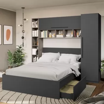 Set Mobila Dormitor Noce 2.33m cu pat incadrat imagine