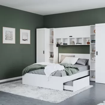 Set Mobila Dormitor Nordis 2.98m cu pat incadrat imagine