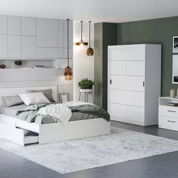 Set Mobila Dormitor Nordis Alb C01 imagine