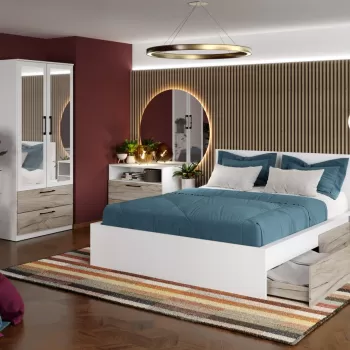 Set Mobila Dormitor Relax C05 cu oglinda imagine