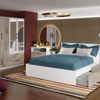 Set Mobila Dormitor Relax C10 cu oglinda imagine