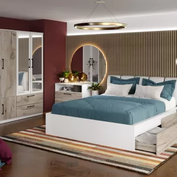 Set Mobila Dormitor Relax C17 tapitat / oglinda imagine