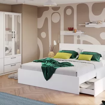 Set Mobila Dormitor Snow C04 cu oglinda imagine