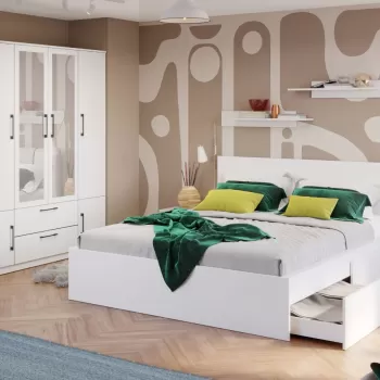 Set Mobila Dormitor Snow C05 cu oglinda imagine