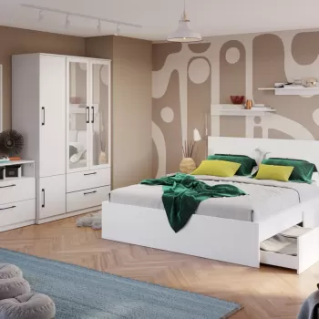 Set Mobila Dormitor Snow C11 cu oglinda imagine