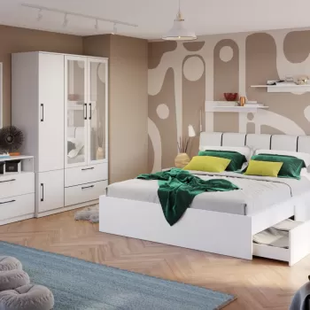 Set Mobila Dormitor Snow C22 tapitat / oglinda imagine