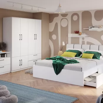 Set Mobila Dormitor Snow C25 tapitat imagine