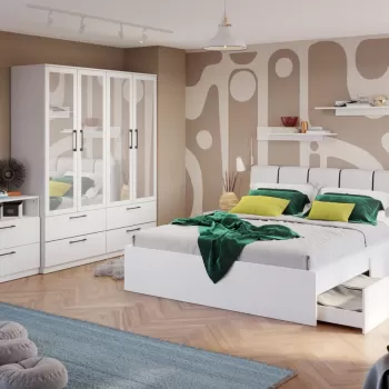 Set Mobila Dormitor Snow C28 tapitat / oglinda imagine