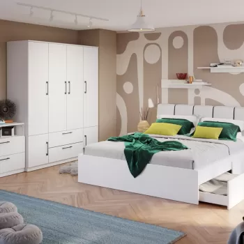 Set Mobila Dormitor Snow C29 tapitat imagine