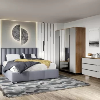 Set Mobila Dormitor Toronto tapitat cu oglinda imagine