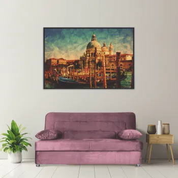 Canapea extensibila click clack, cu lada de depozitare, Aqua, Roz Pudrat imagine