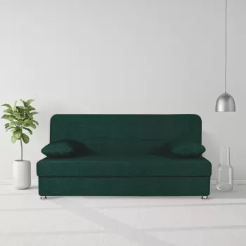 Canapea extensibila click clack, lada de depozitare SARA 3, Verde Smarald imagine