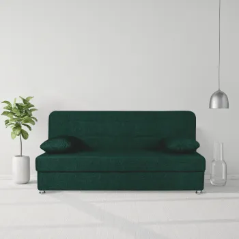 Canapea extensibila click clack, lada de depozitare SARA 3, Verde Smarald imagine