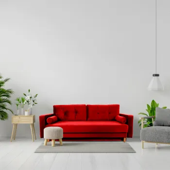 Canapea extensibila, lada de depozitare, eleganta, Santiago, Rosu imagine