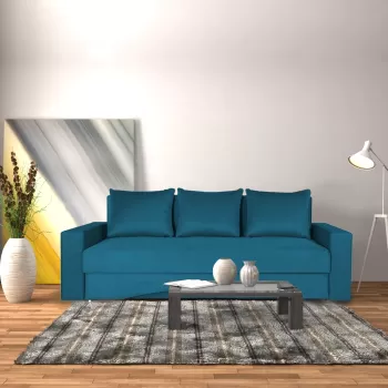 Canapea extensibila, lada de depozitare, Luna, Turcoaz imagine