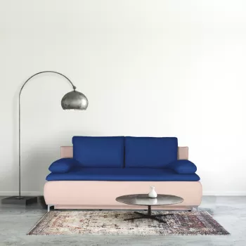 Canapea extensibila, lada de depozitare, topper 7 cm, Loren, Albastru Marin imagine