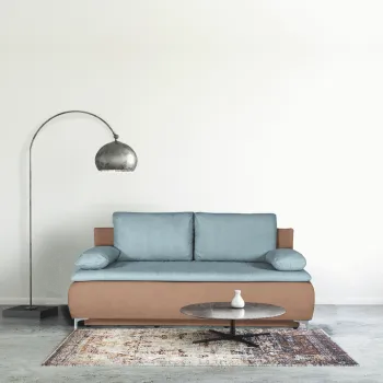 Canapea extensibila, lada de depozitare, topper 7 cm, Loren, Gri imagine