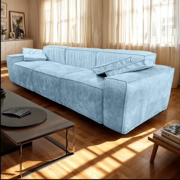 Canapea Modulara, cu 3 locuri- Baby Blue, Velora imagine