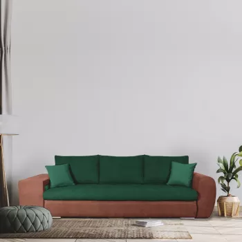 Canapea modulara, extensibila, lada de depozitare Venezia, Verde Smarald imagine