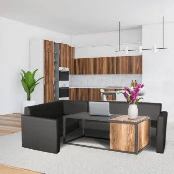 Coltar de bucatarie, Andros, 185x140x82, Gri imagine